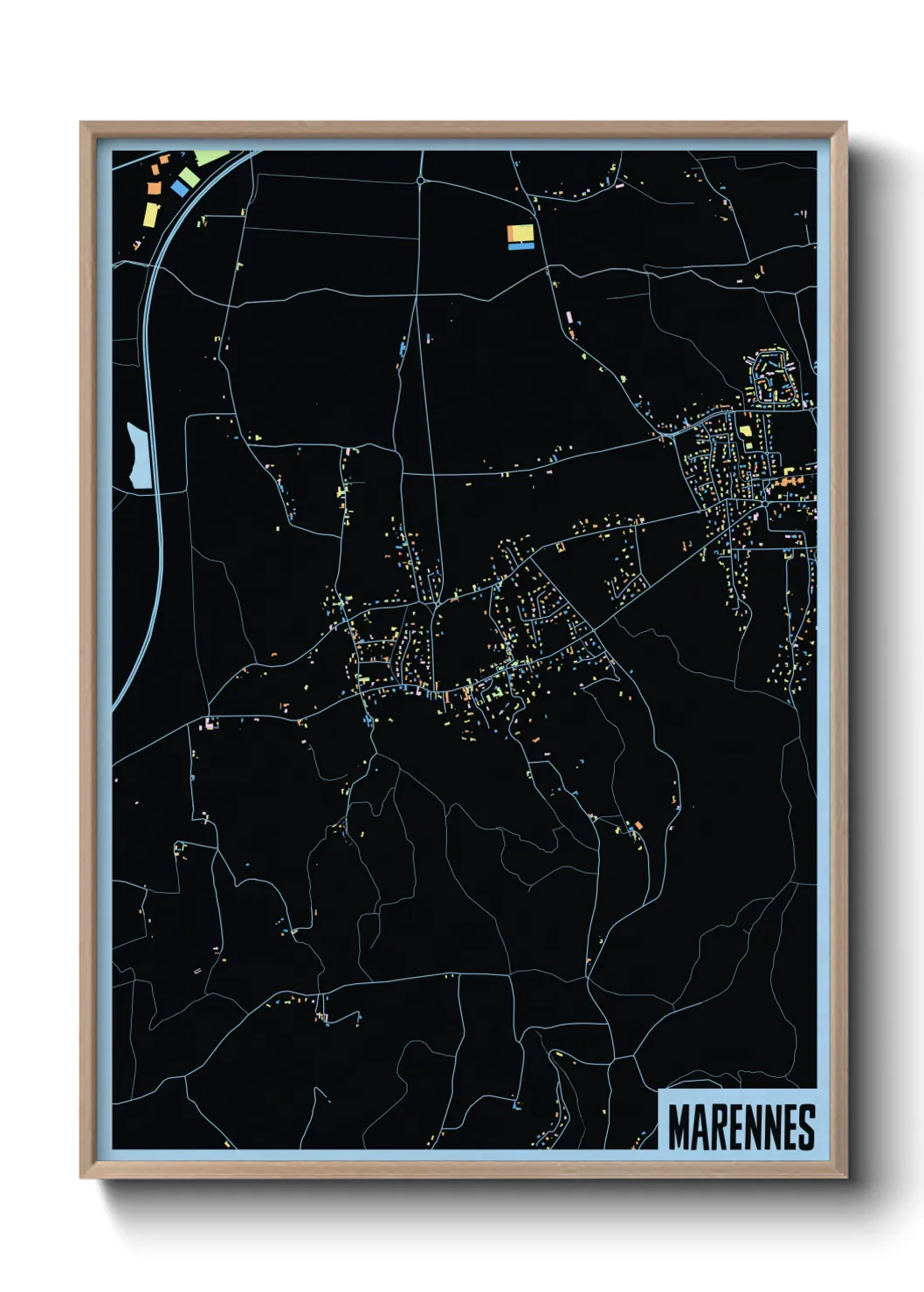 Une affiche de carte sur Marennes