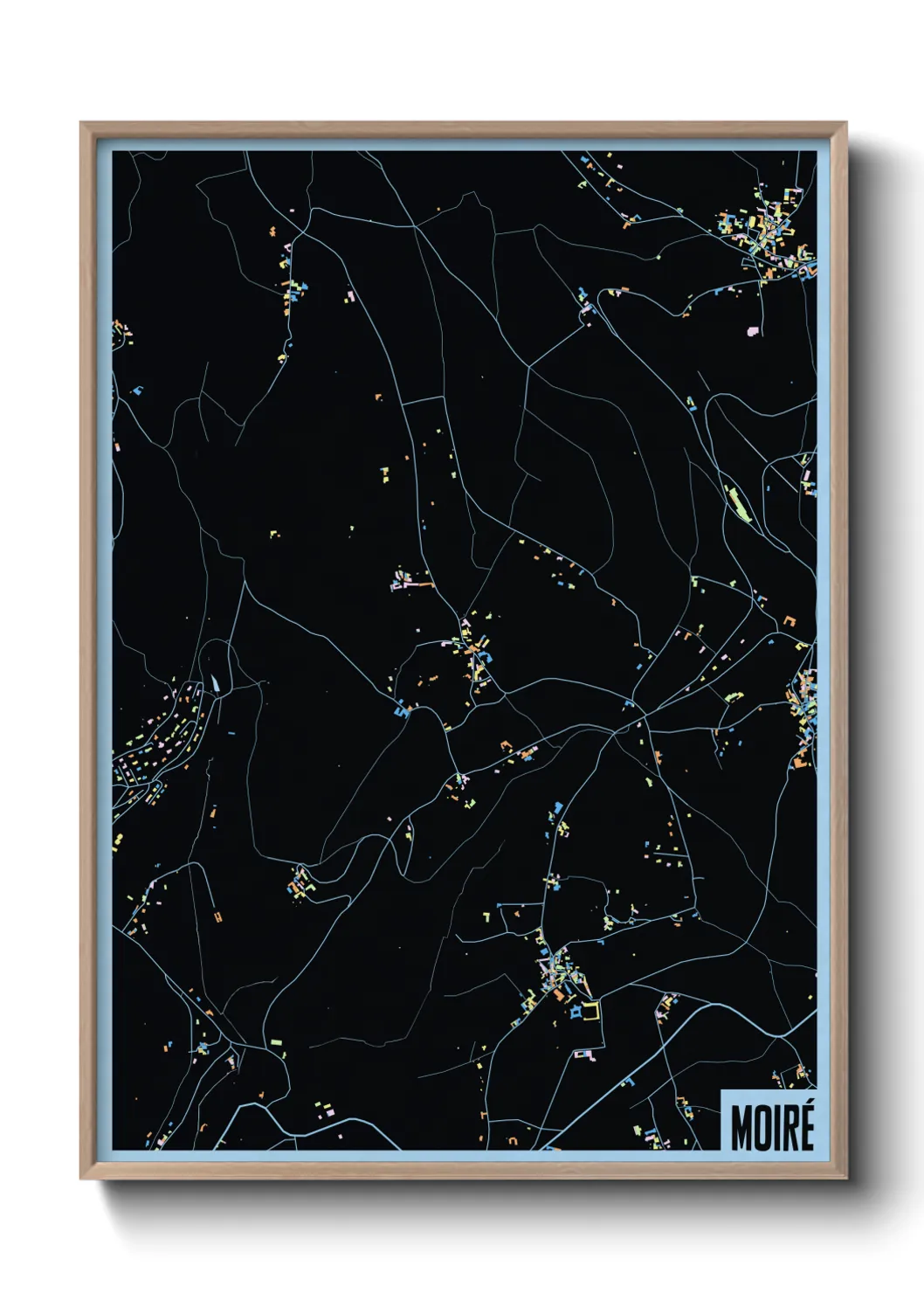 Une affiche de carte sur Moiré