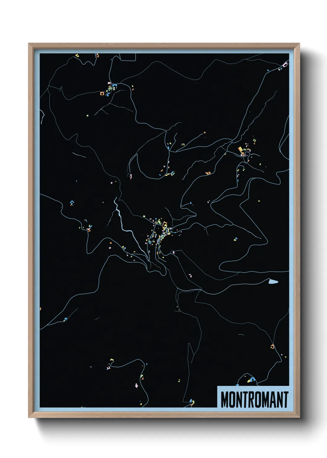 Une affiche de carte sur Montromant