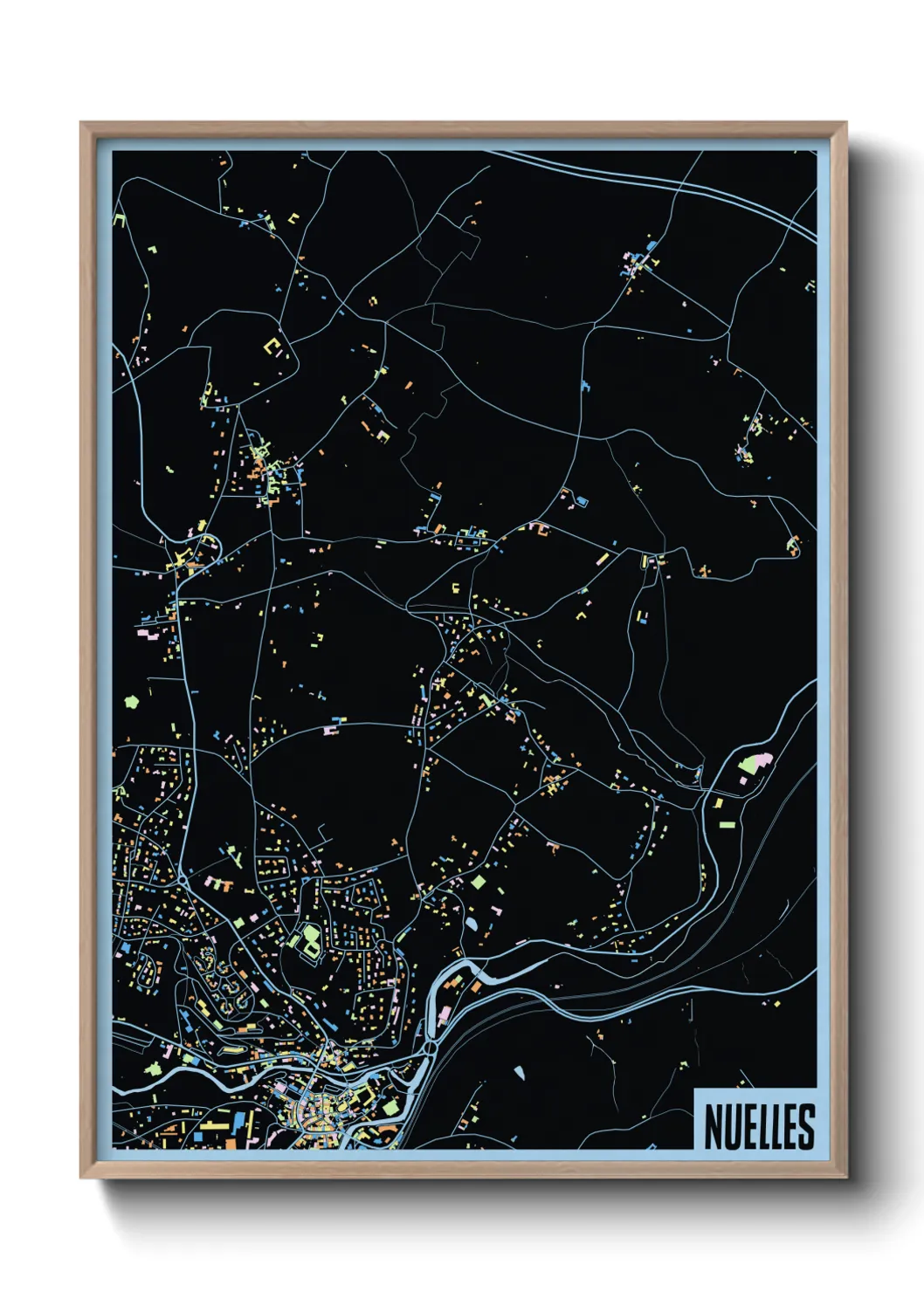 Une affiche de carte sur Nuelles