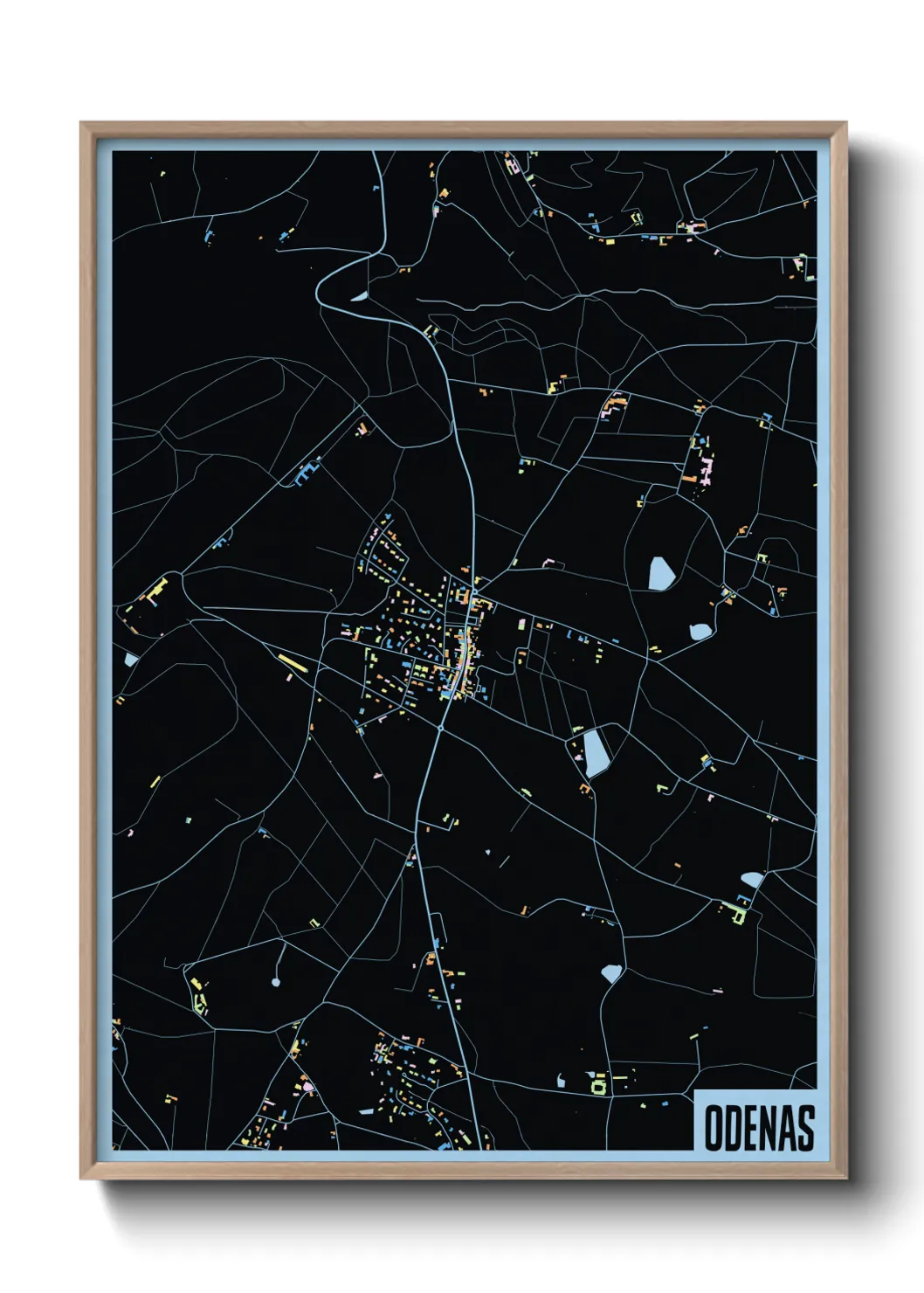 Une affiche de carte sur Odenas