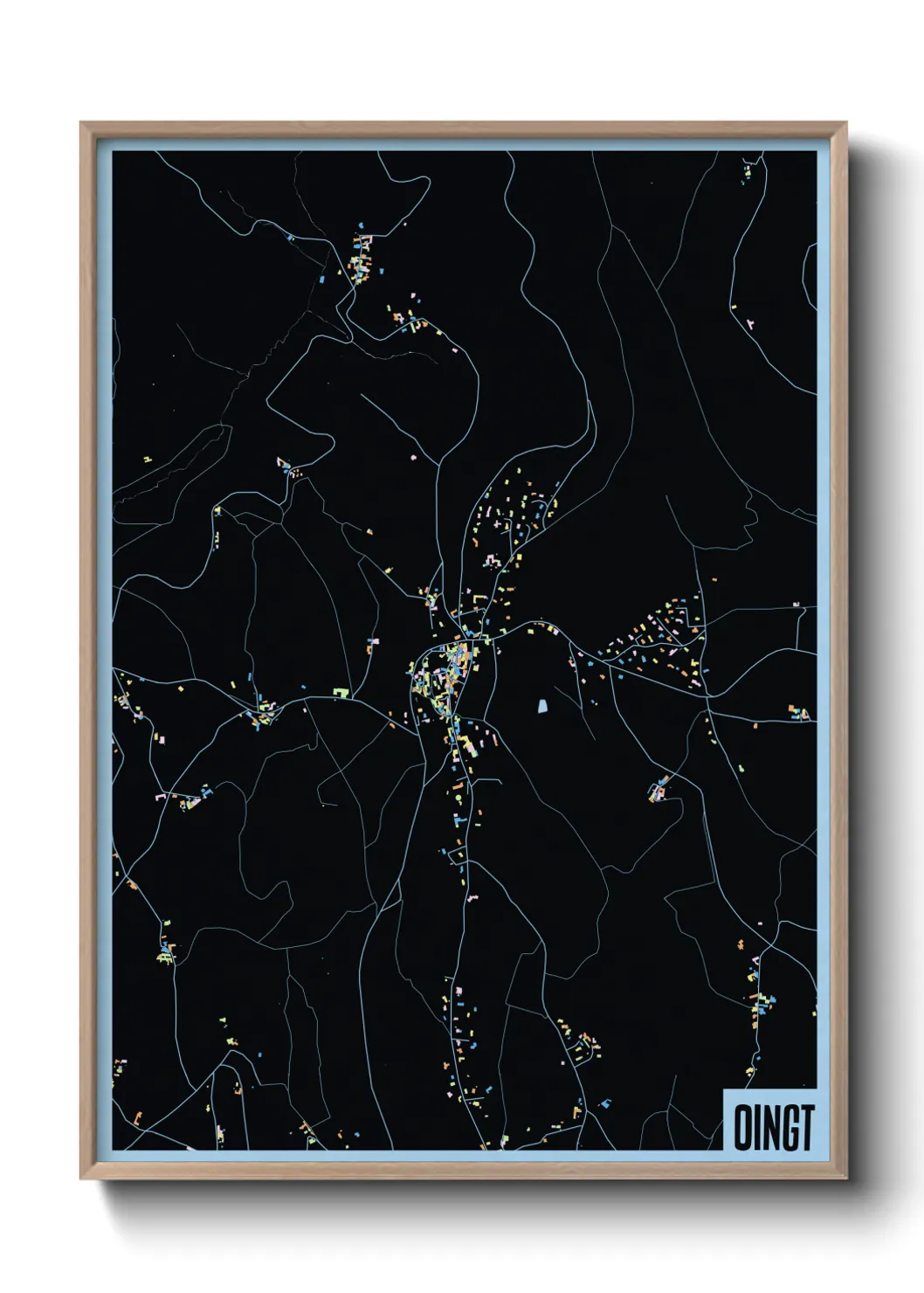 Une affiche de carte sur Oingt