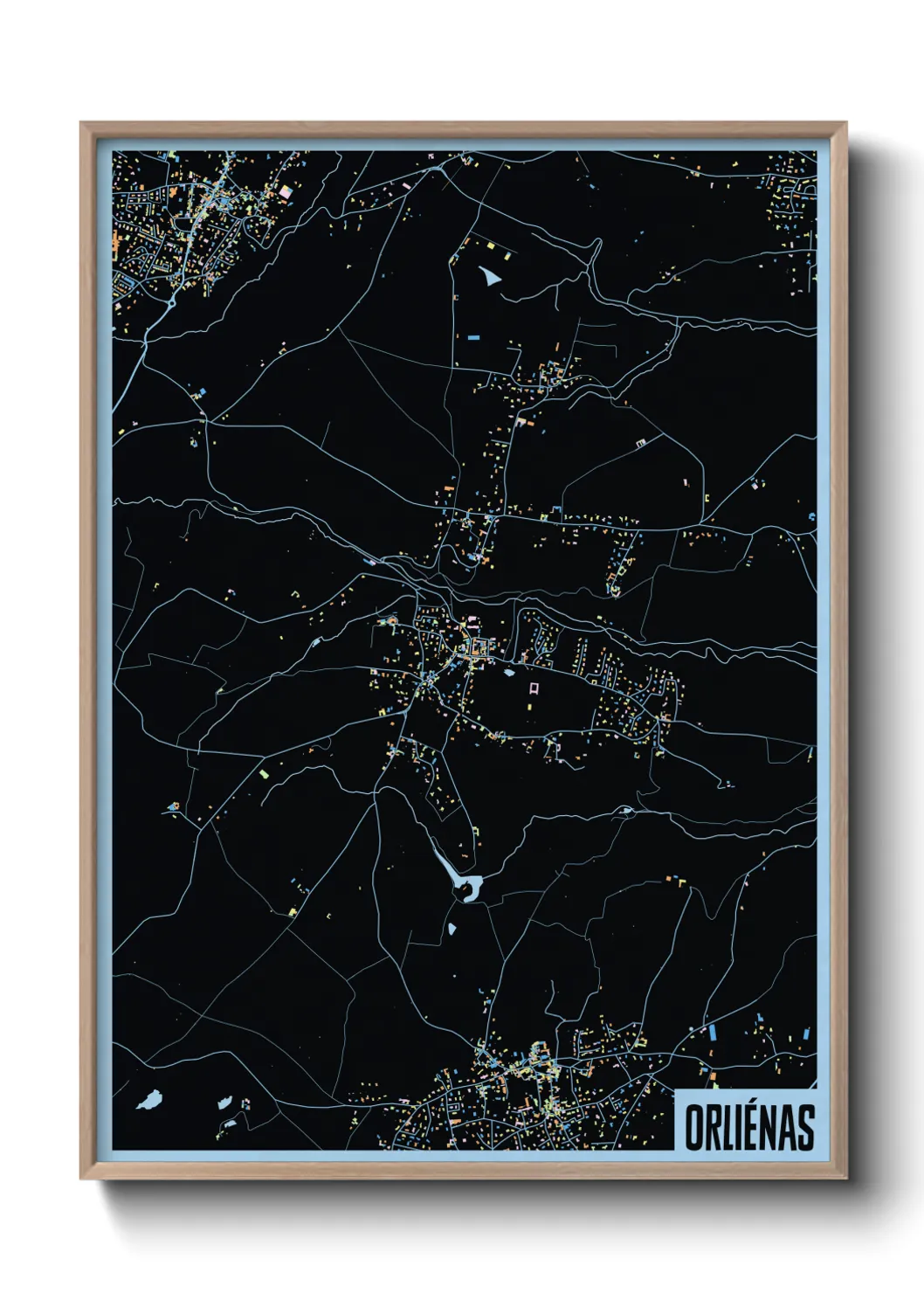 Une affiche de carte sur Orliénas