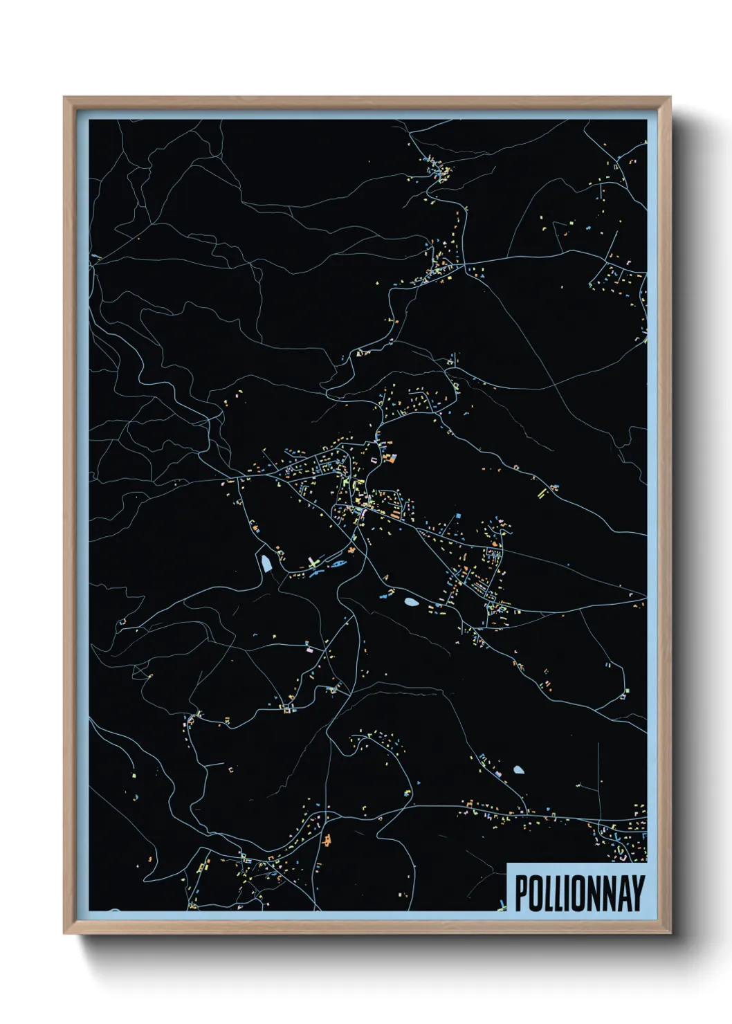 Une affiche de carte sur Pollionnay