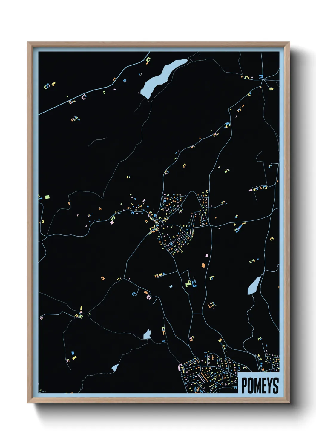 Une affiche de carte sur Pomeys