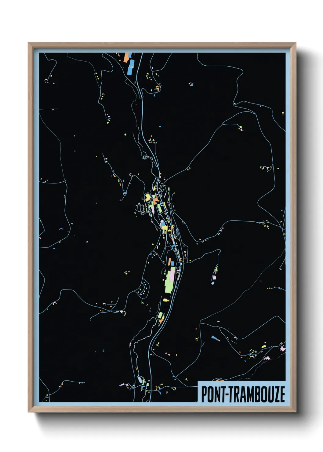Une affiche de carte sur Pont-Trambouze