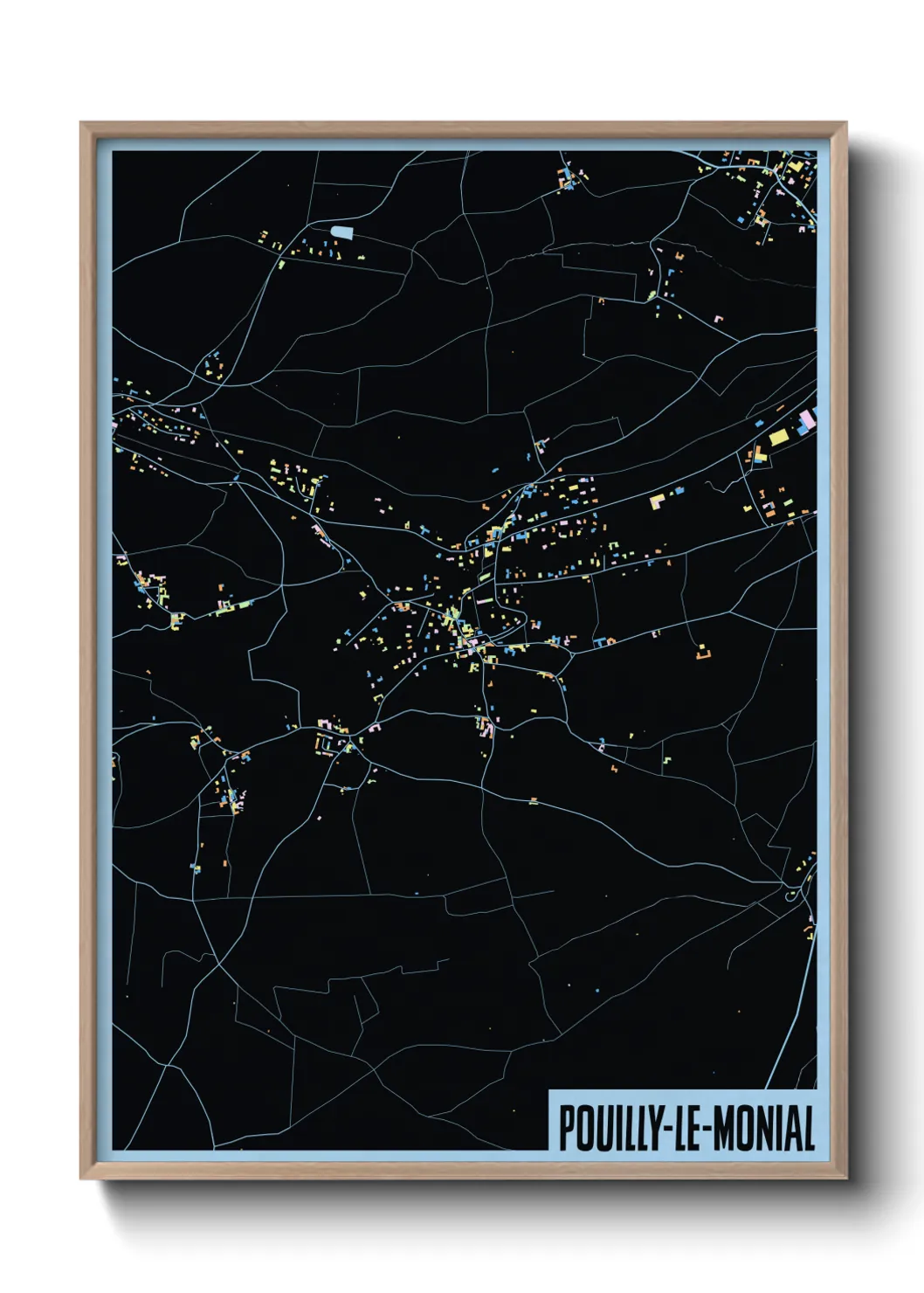Une affiche de carte sur Pouilly-le-Monial