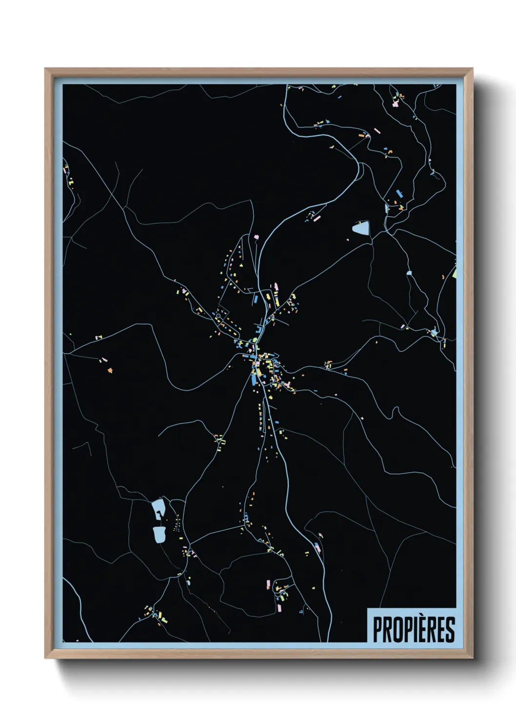 Une affiche de carte sur Propières