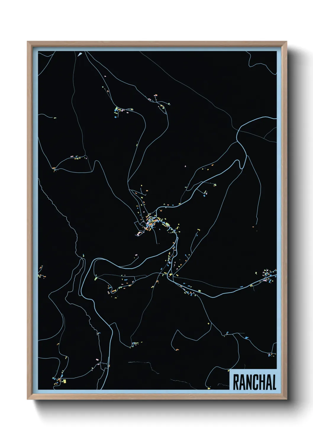 Une affiche de carte sur Ranchal