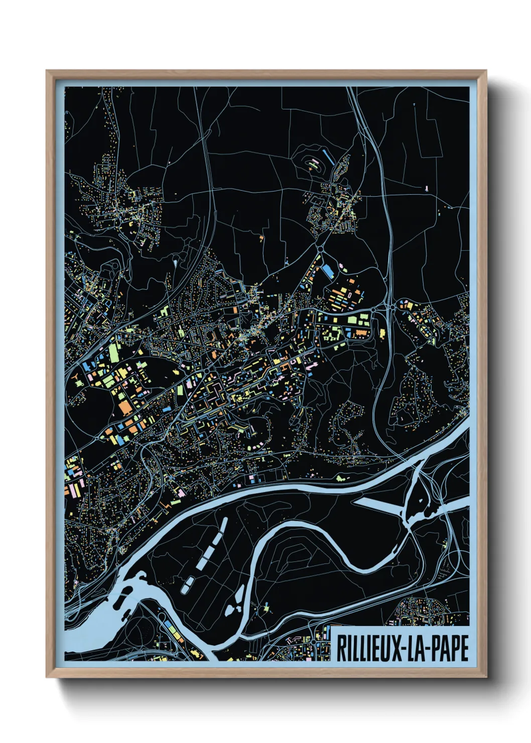 Une affiche de carte sur Rillieux-la-Pape