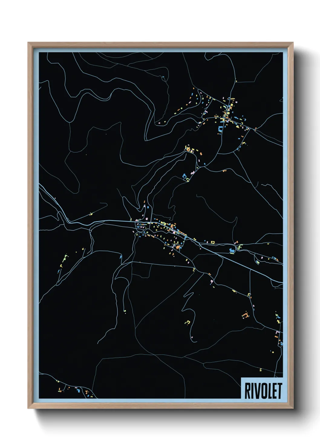 Une affiche de carte sur Rivolet