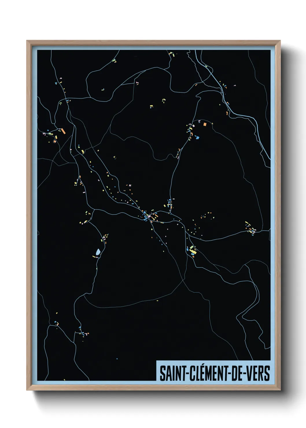 Une affiche de carte sur Saint-Clément-de-Vers