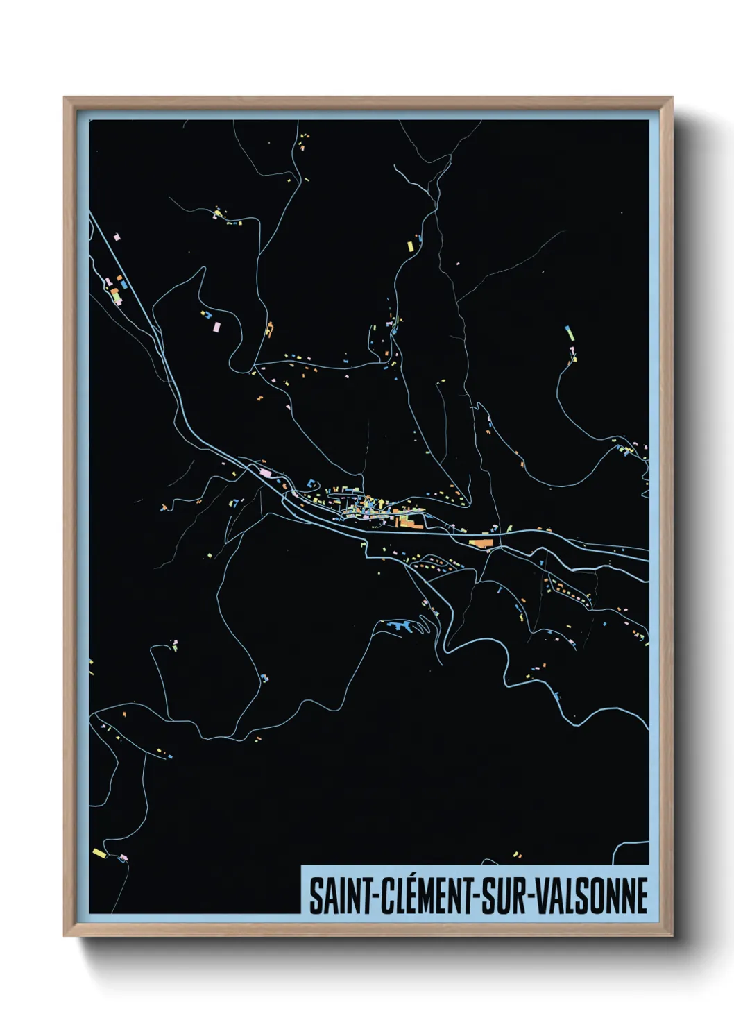 Une affiche de carte sur Saint-Clément-sur-Valsonne