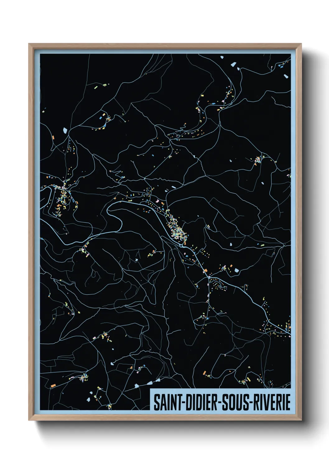 Une affiche de carte sur Saint-Didier-sous-Riverie