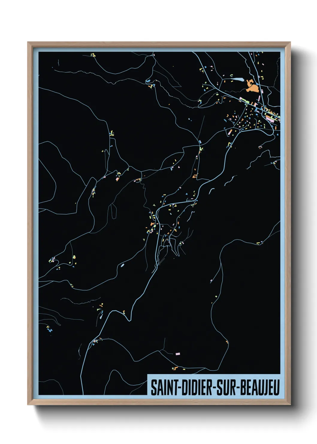 Une affiche de carte sur Saint-Didier-sur-Beaujeu