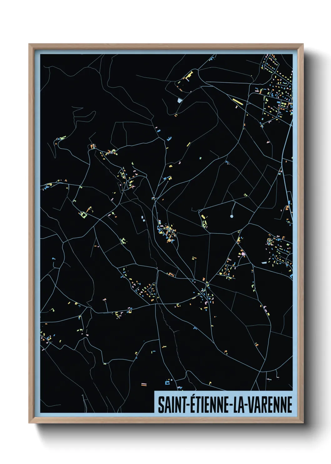 Une affiche de carte sur Saint-Étienne-la-Varenne
