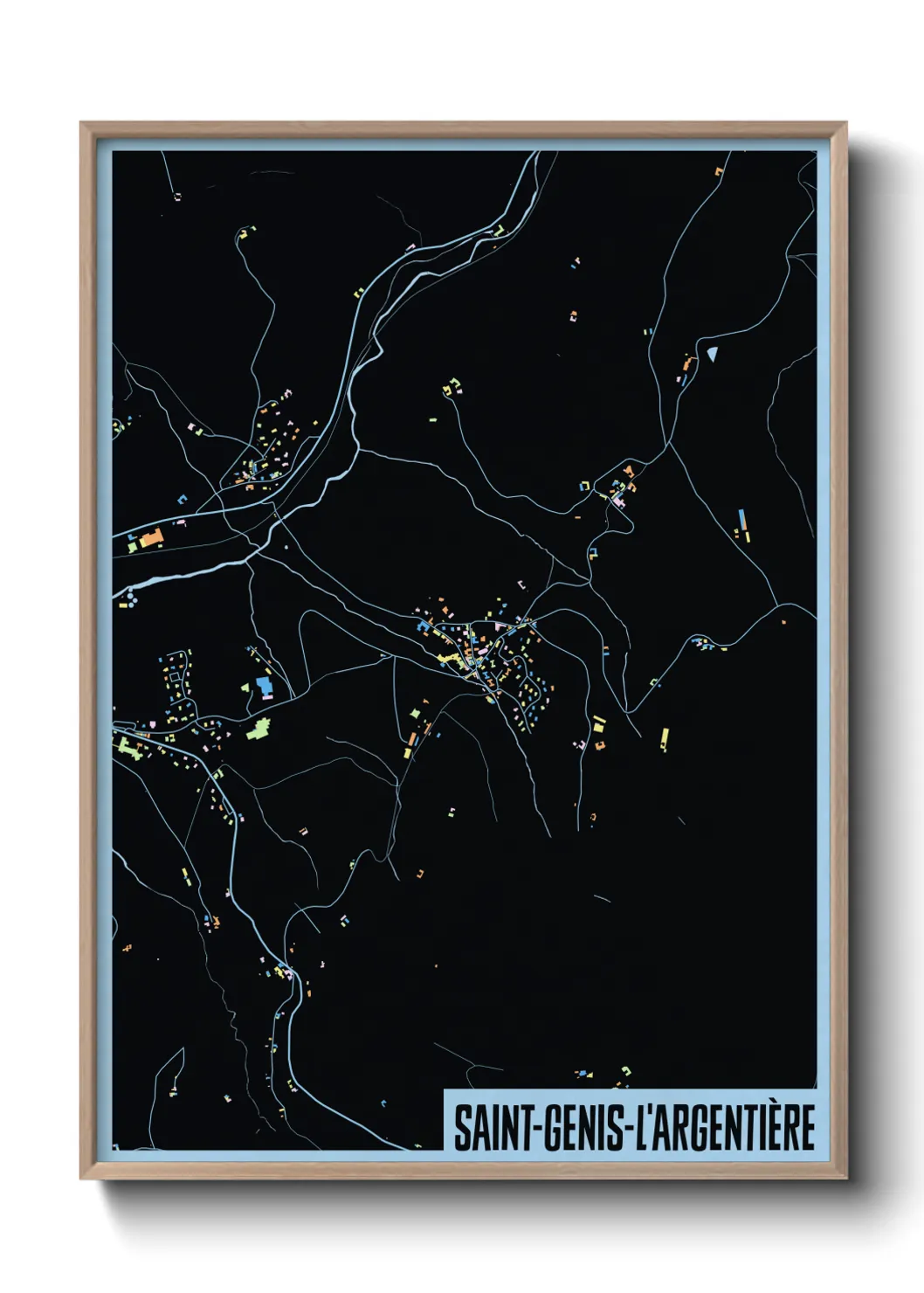 Une affiche de carte sur Saint-Genis-l'Argentière