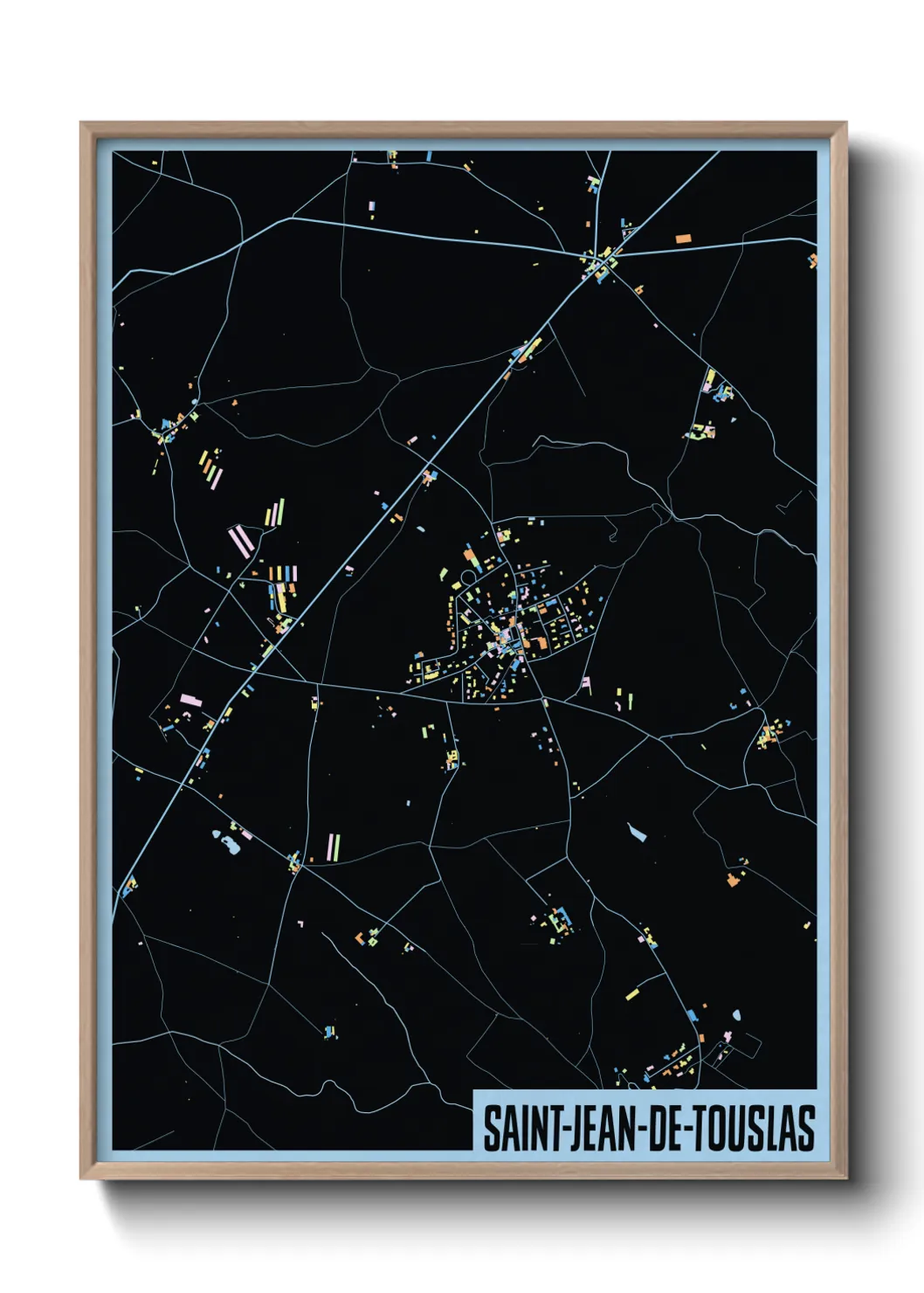 Une affiche de carte sur Saint-Jean-de-Touslas