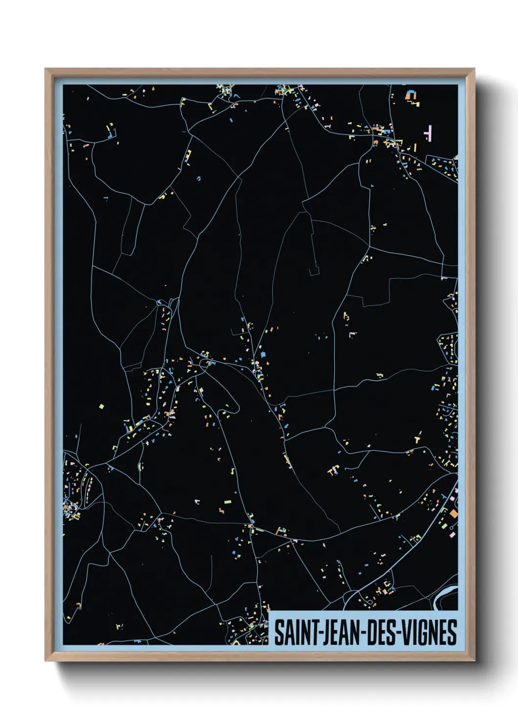 Une affiche de carte sur Saint-Jean-des-Vignes