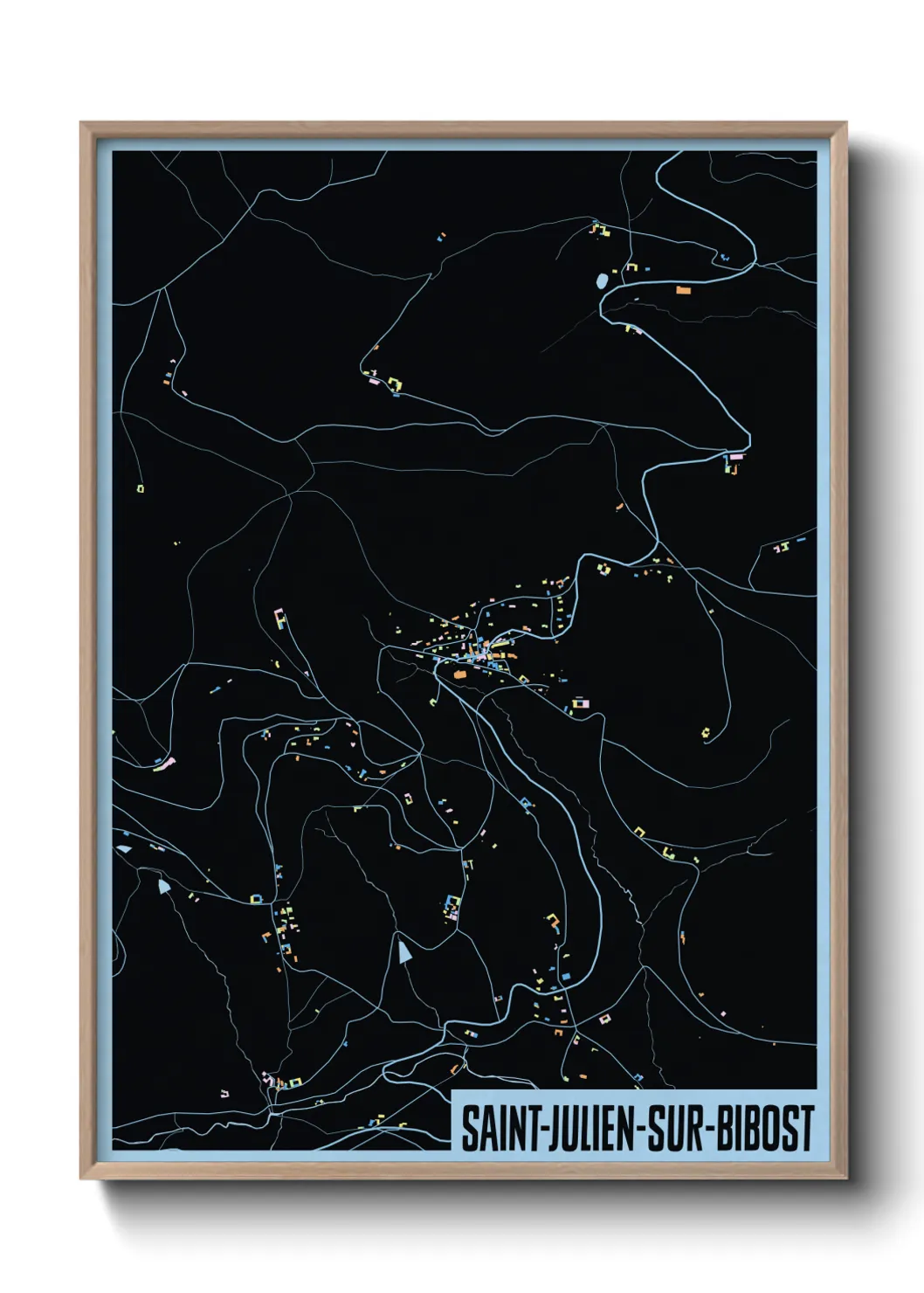 Une affiche de carte sur Saint-Julien-sur-Bibost