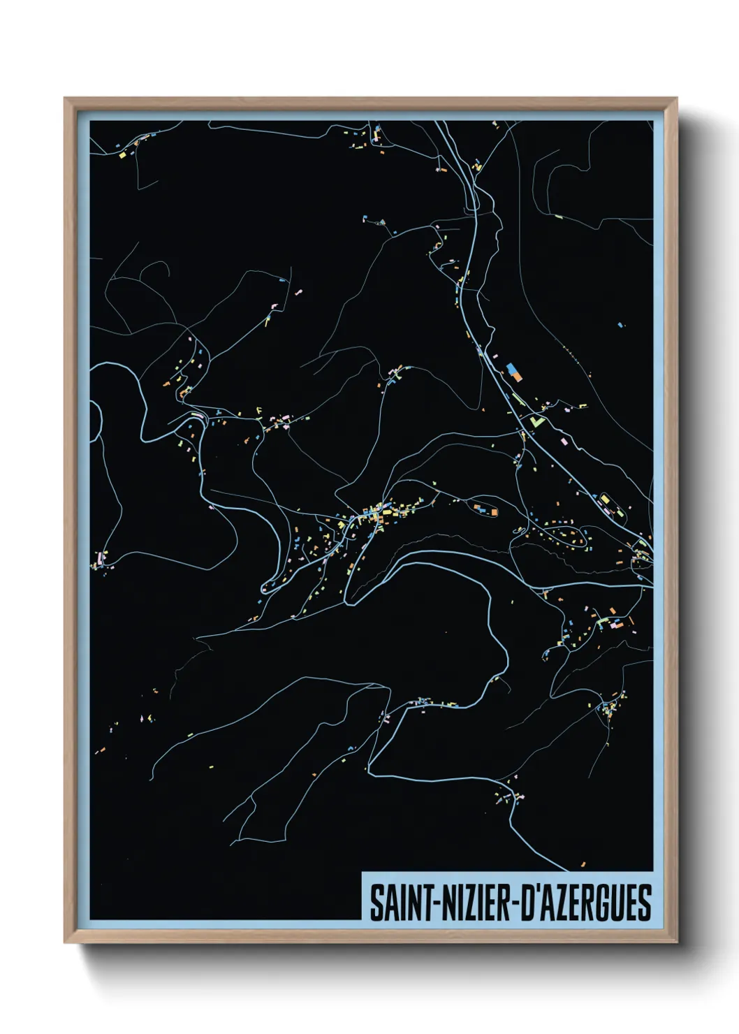 Une affiche de carte sur Saint-Nizier-d'Azergues