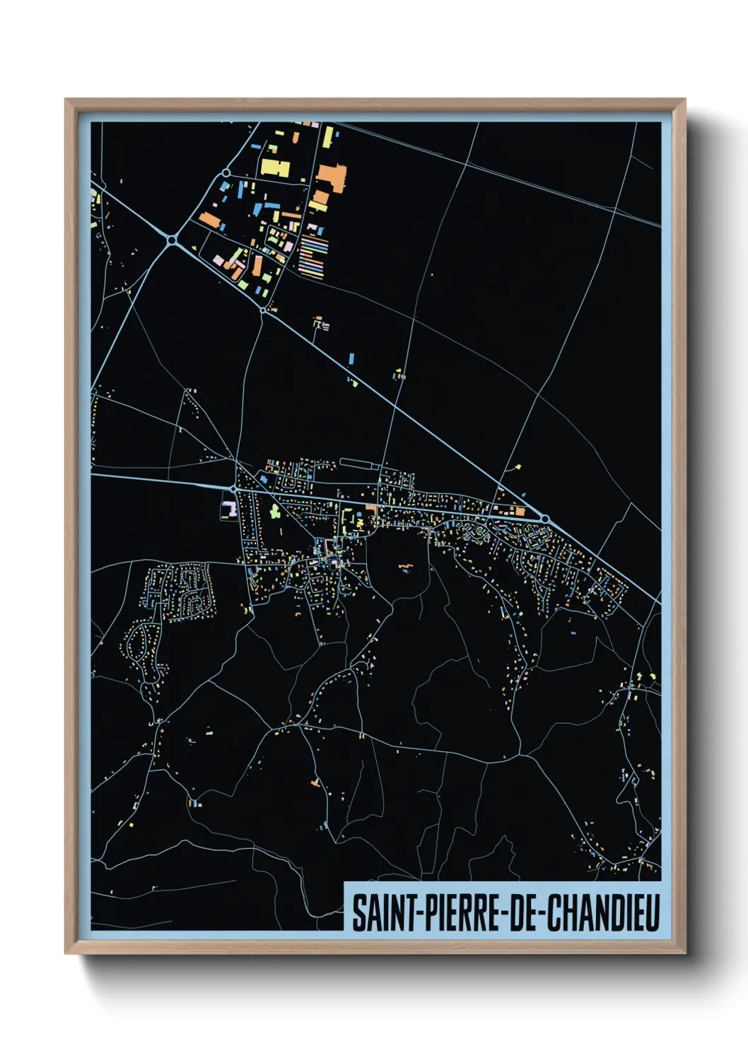 Une affiche de carte sur Saint-Pierre-de-Chandieu