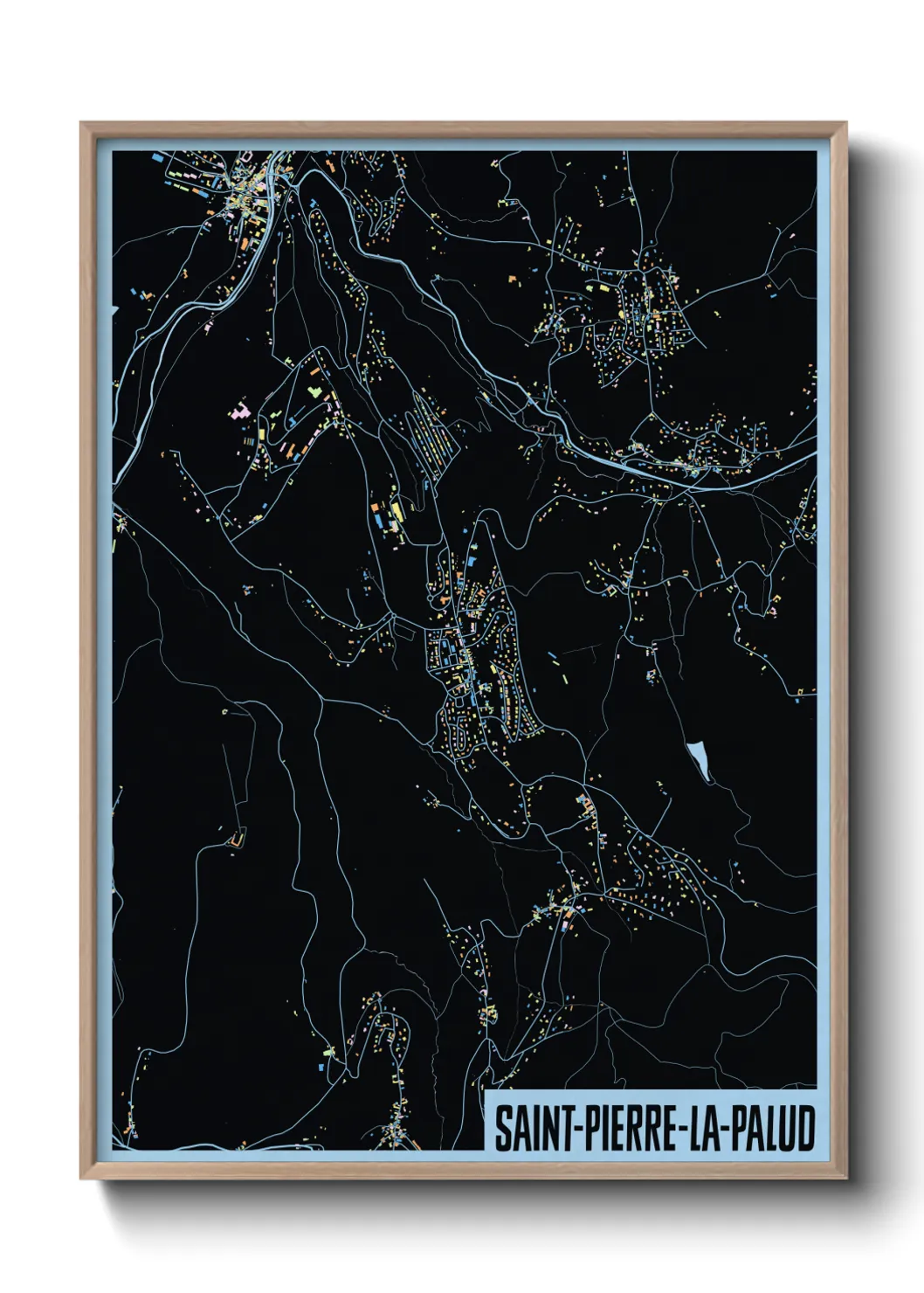 Une affiche de carte sur Saint-Pierre-la-Palud