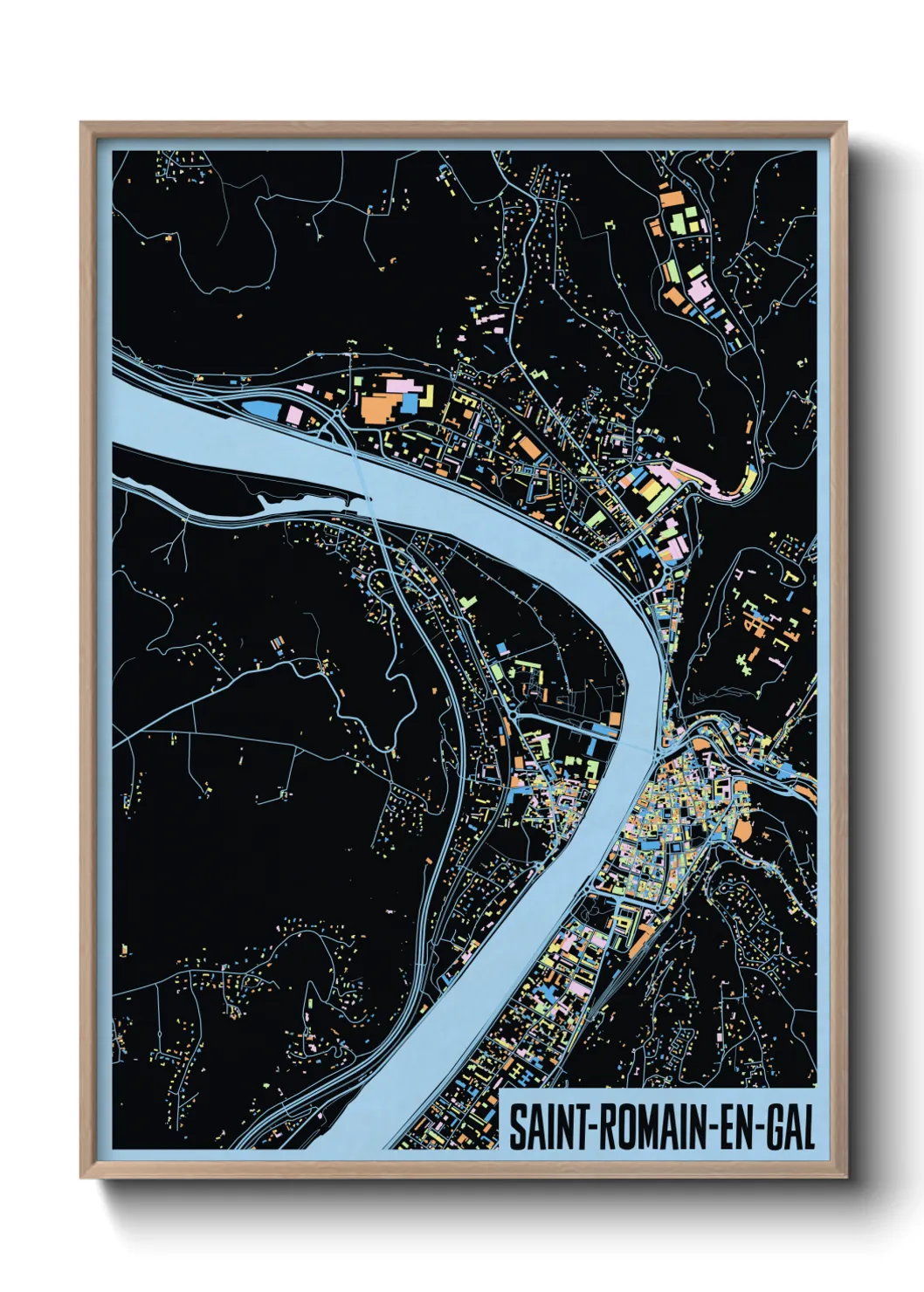 Une affiche de carte sur Saint-Romain-en-Gal