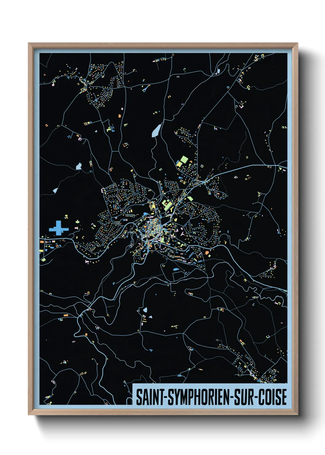 Une affiche de carte sur Saint-Symphorien-sur-Coise