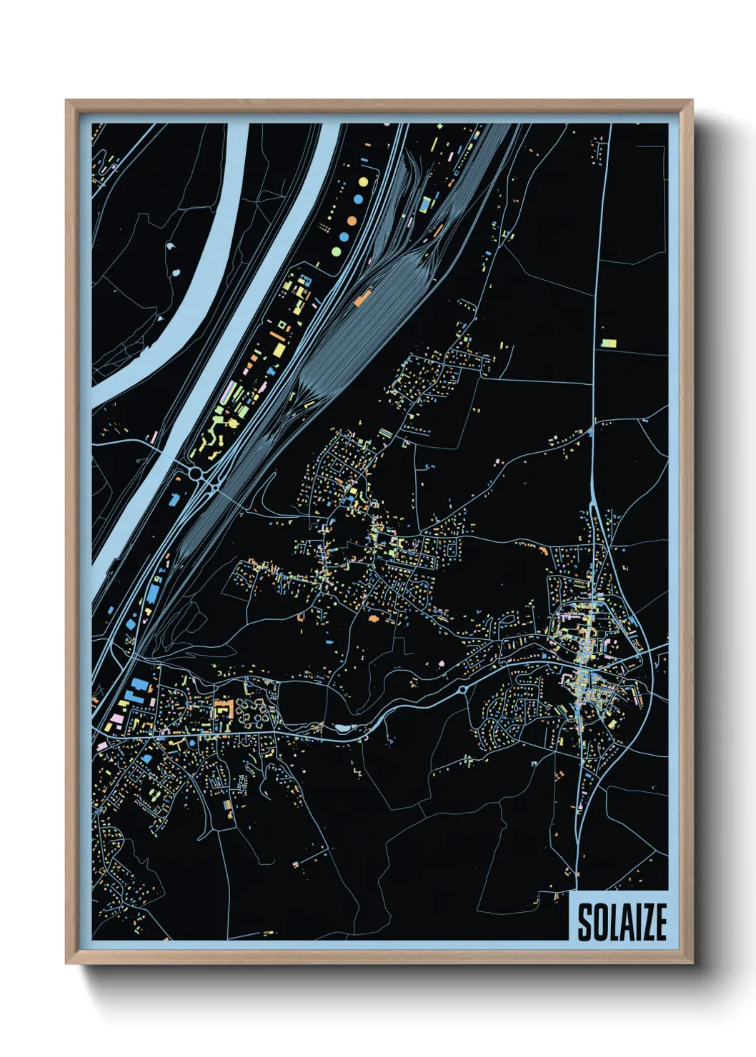 Une affiche de carte sur Solaize