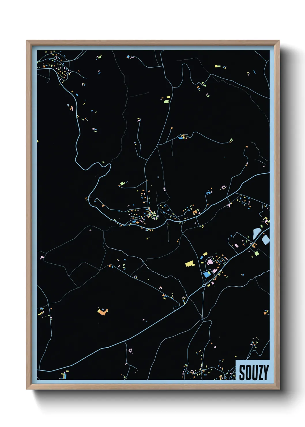 Une affiche de carte sur Souzy