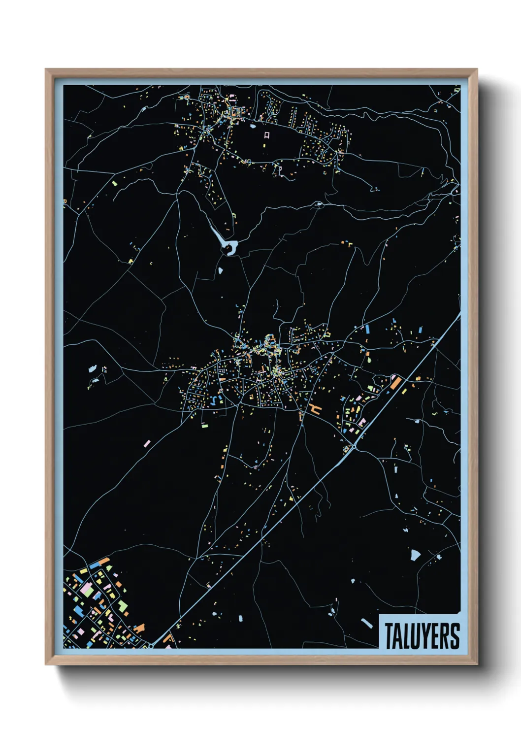 Une affiche de carte sur Taluyers