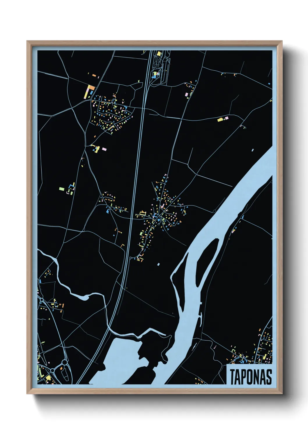 Une affiche de carte sur Taponas