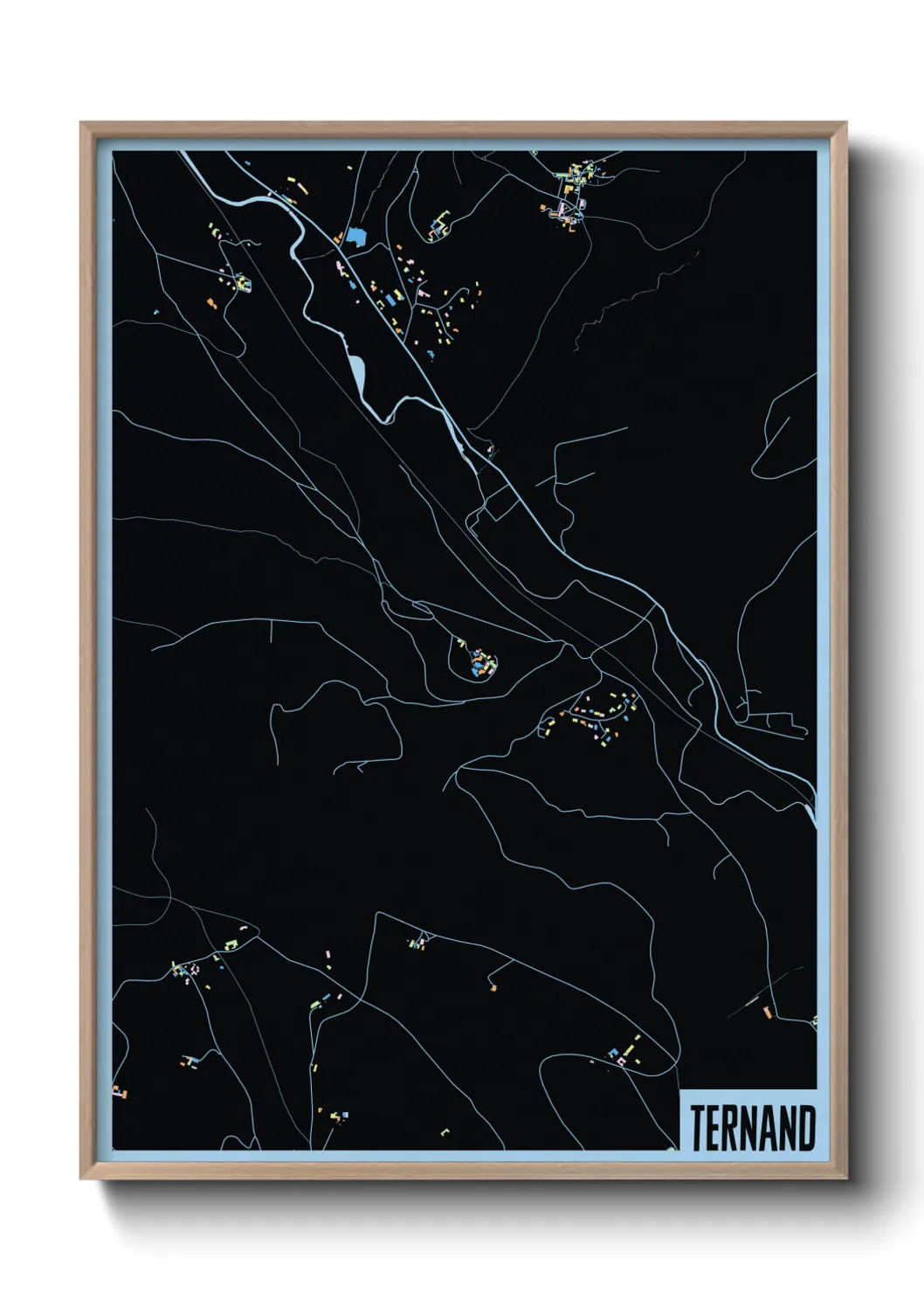 Une affiche de carte sur Ternand