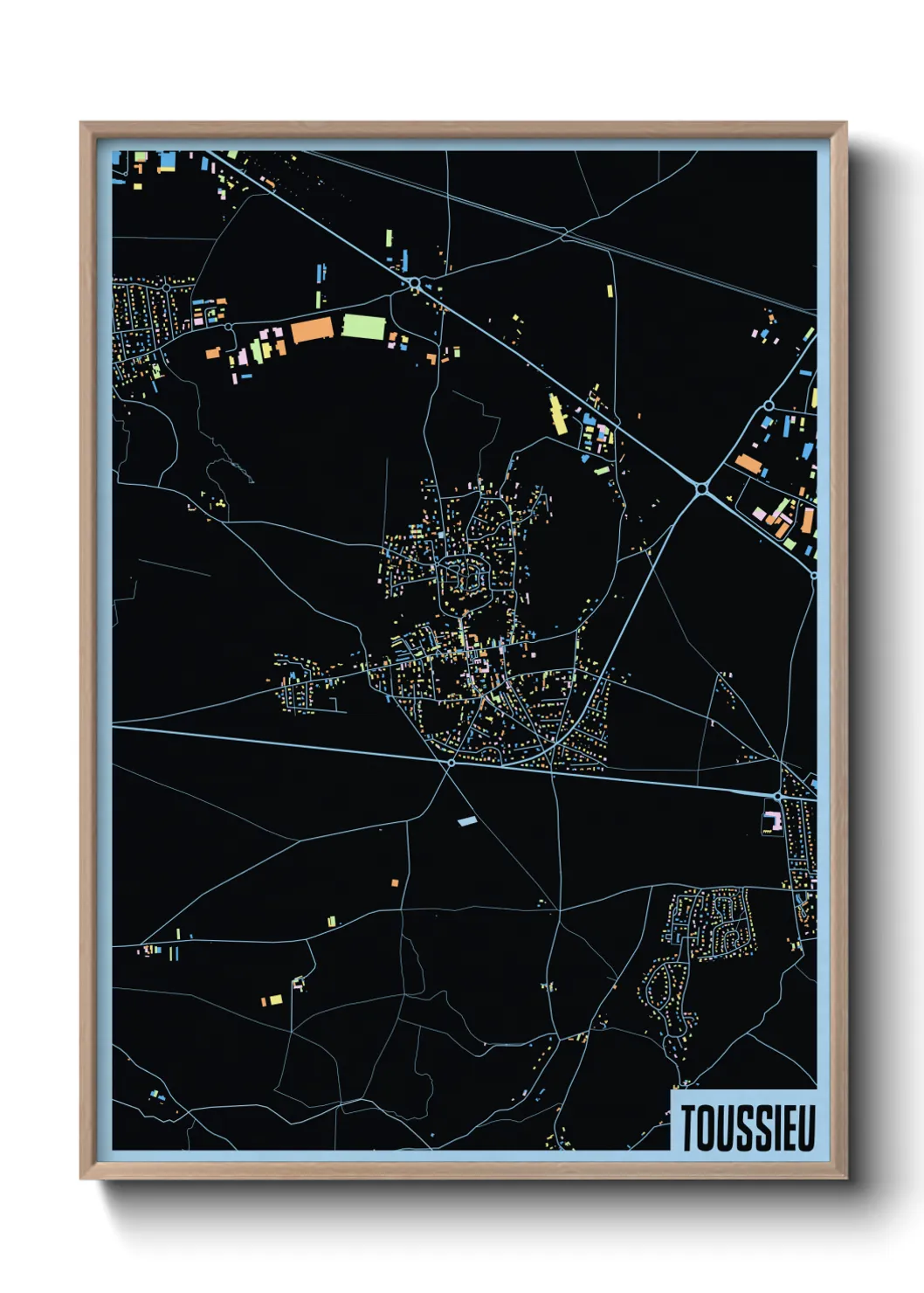 Une affiche de carte sur Toussieu