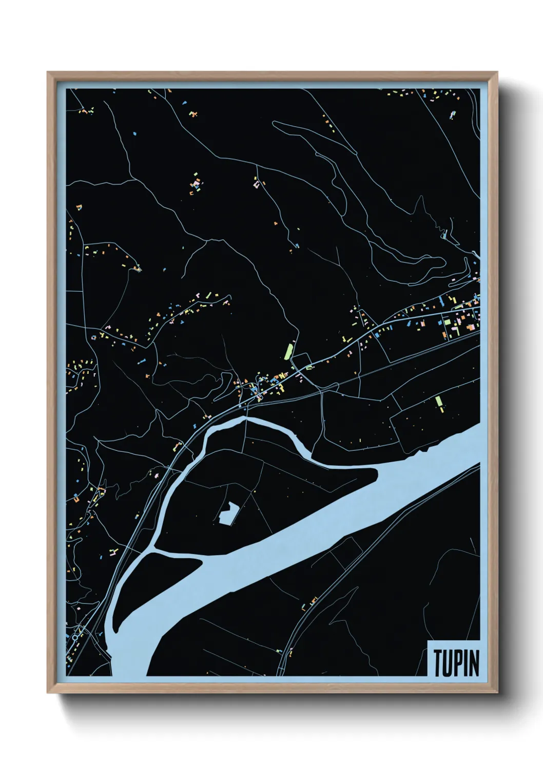 Une affiche de carte sur Tupin