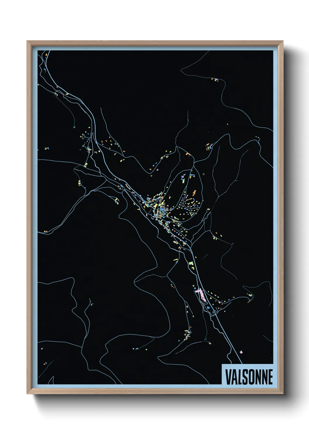 Une affiche de carte sur Valsonne