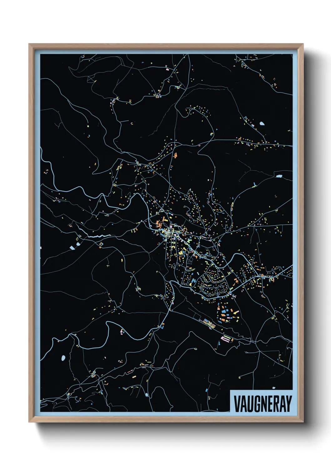 Une affiche de carte sur Vaugneray