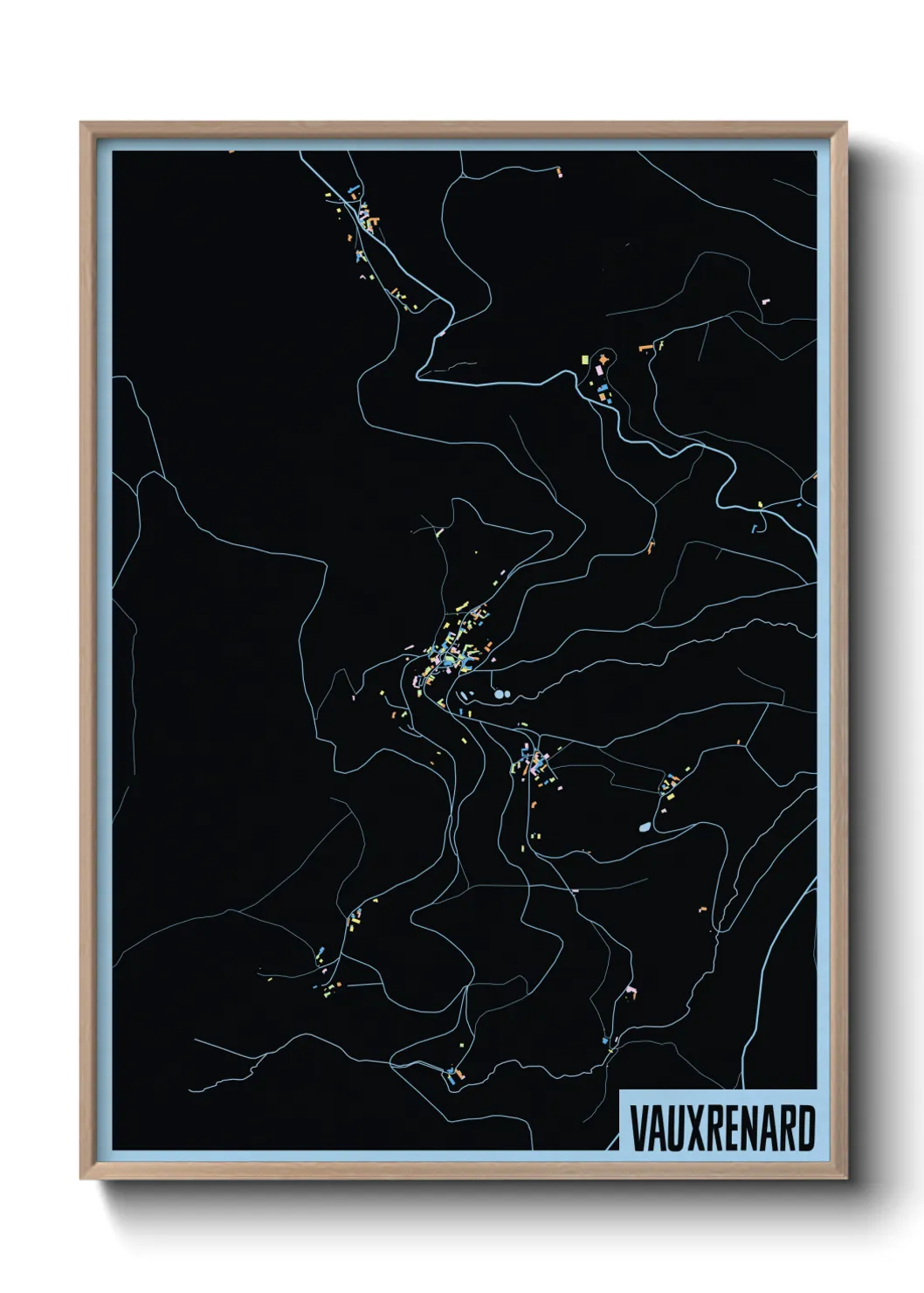 Une affiche de carte sur Vauxrenard