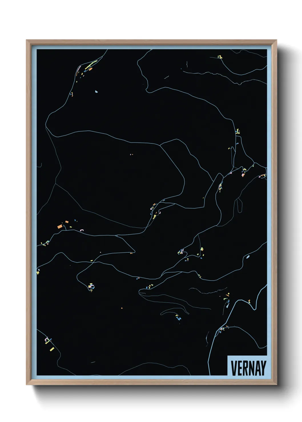 Une affiche de carte sur Vernay