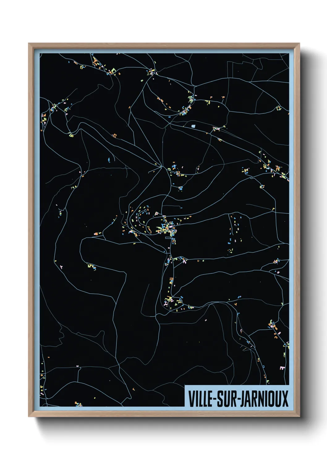 Une affiche de carte sur Ville-sur-Jarnioux