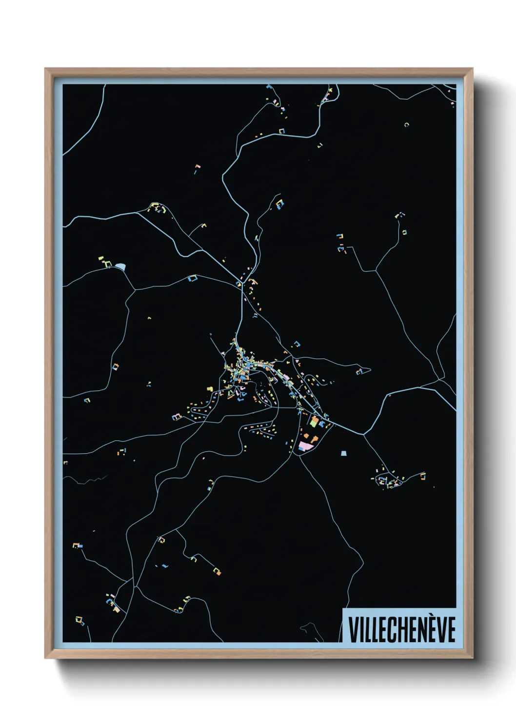 Une affiche de carte sur Villechenève