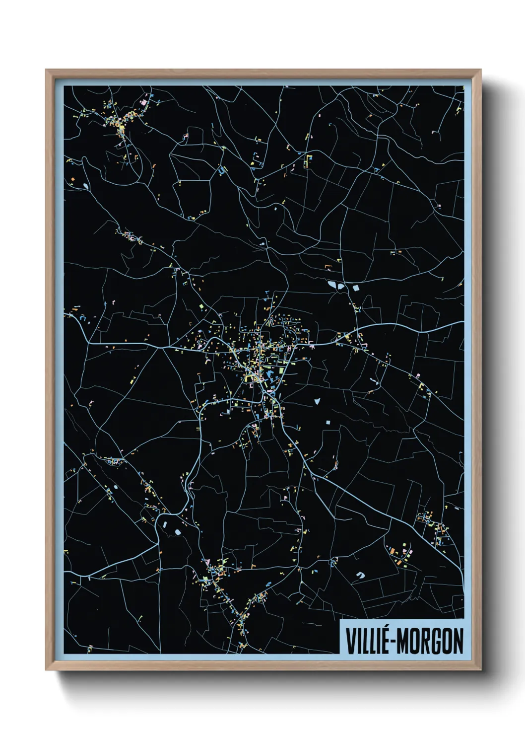 Une affiche de carte sur Villié-Morgon