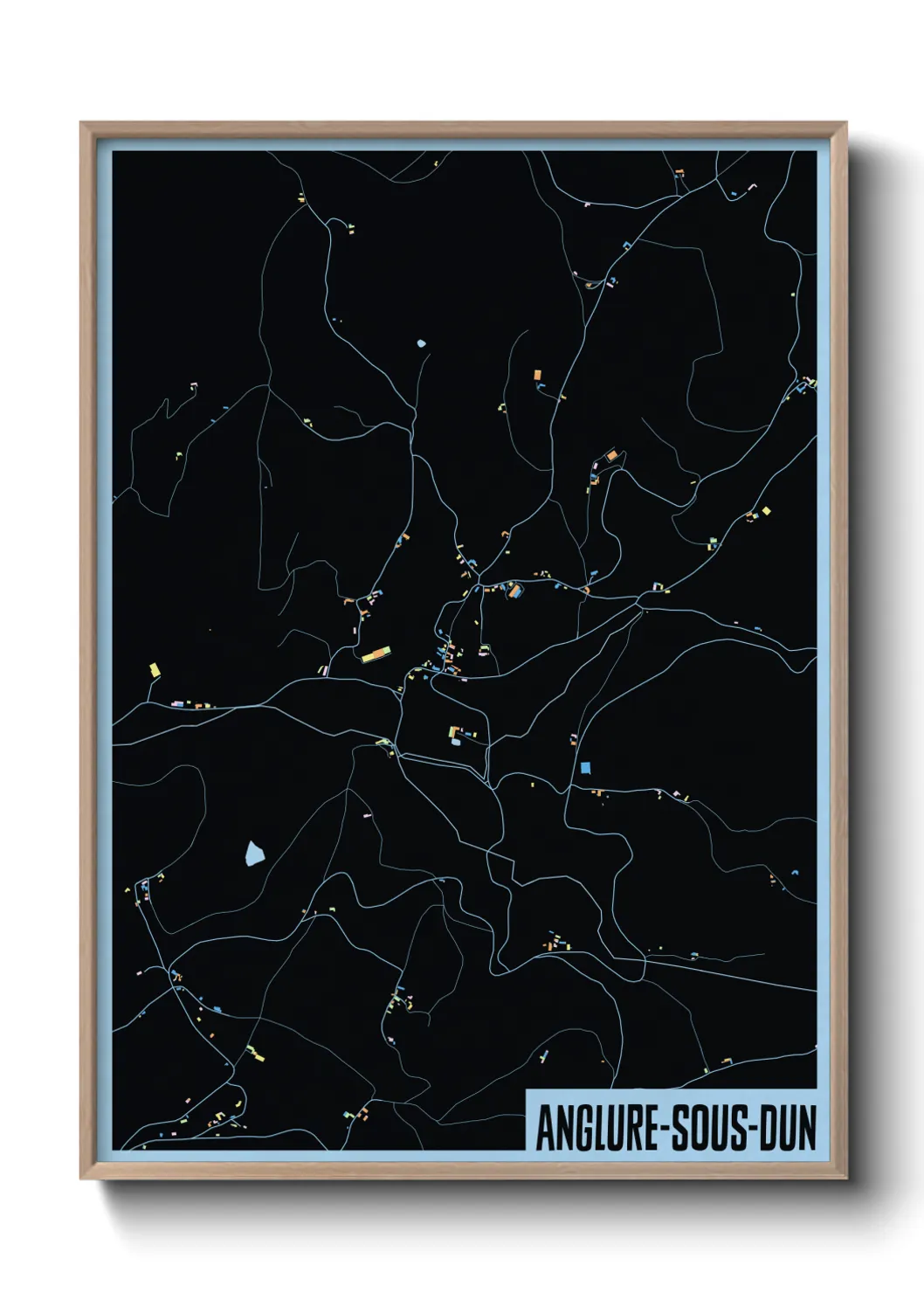 Une affiche de carte sur Anglure-sous-Dun