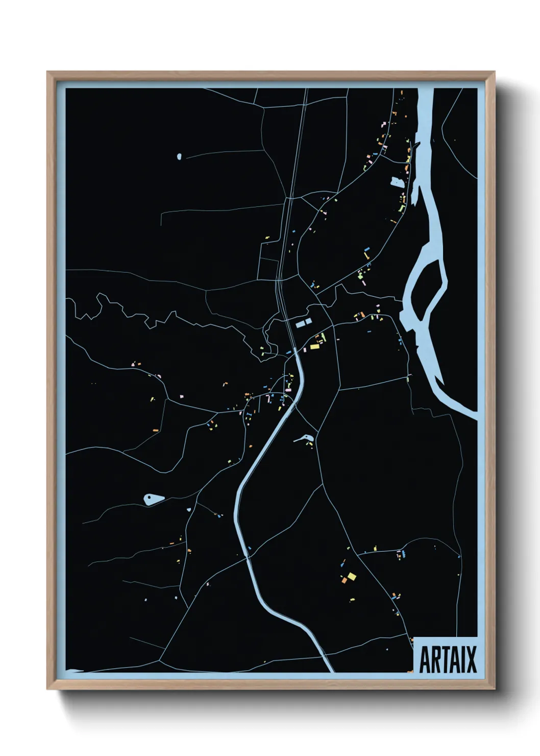 Une affiche de carte sur Artaix