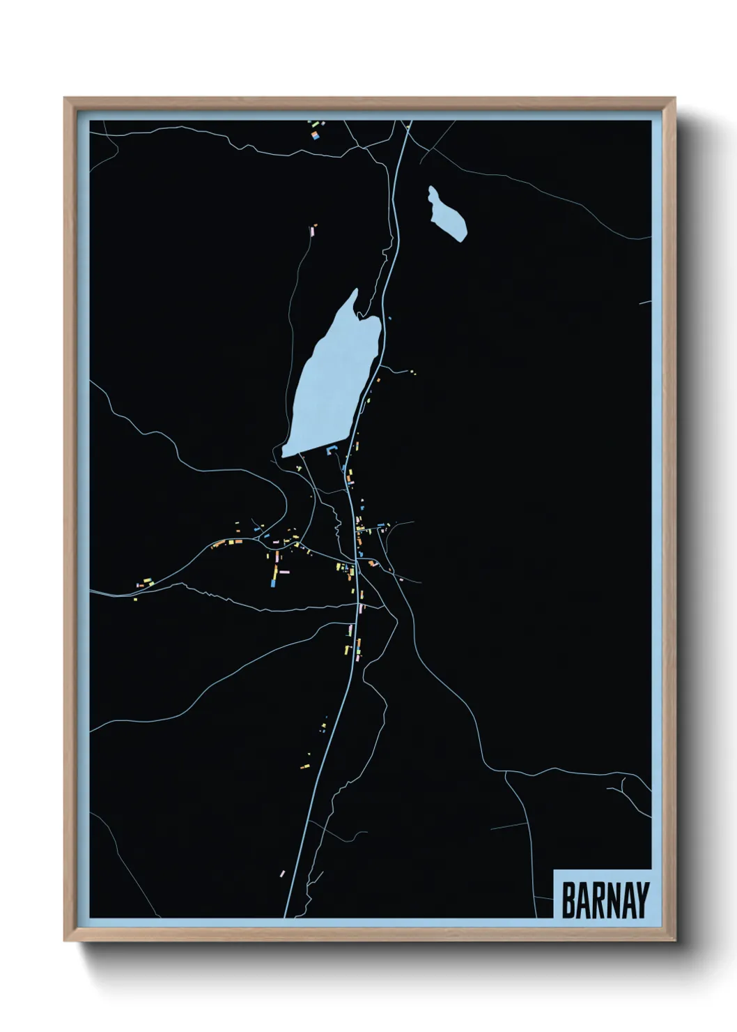 Une affiche de carte sur Barnay