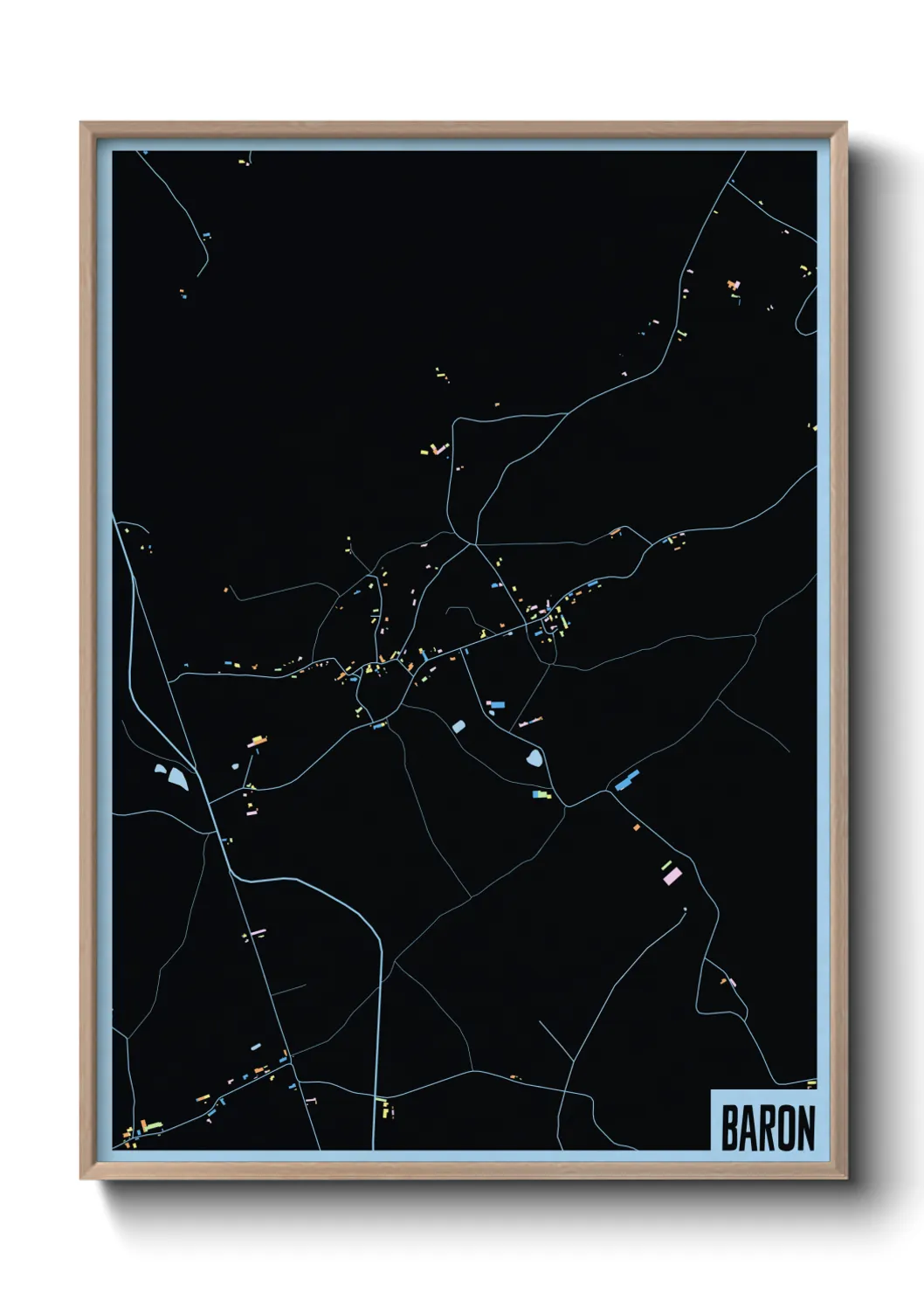 Une affiche de carte sur Baron