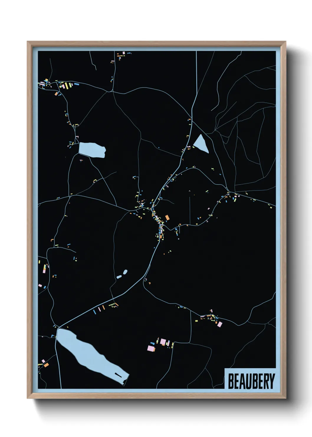 Une affiche de carte sur Beaubery