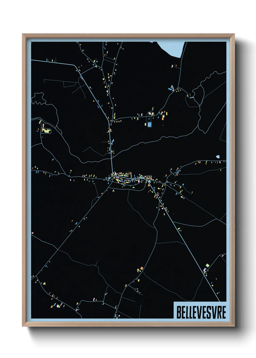 Une affiche de carte sur Bellevesvre