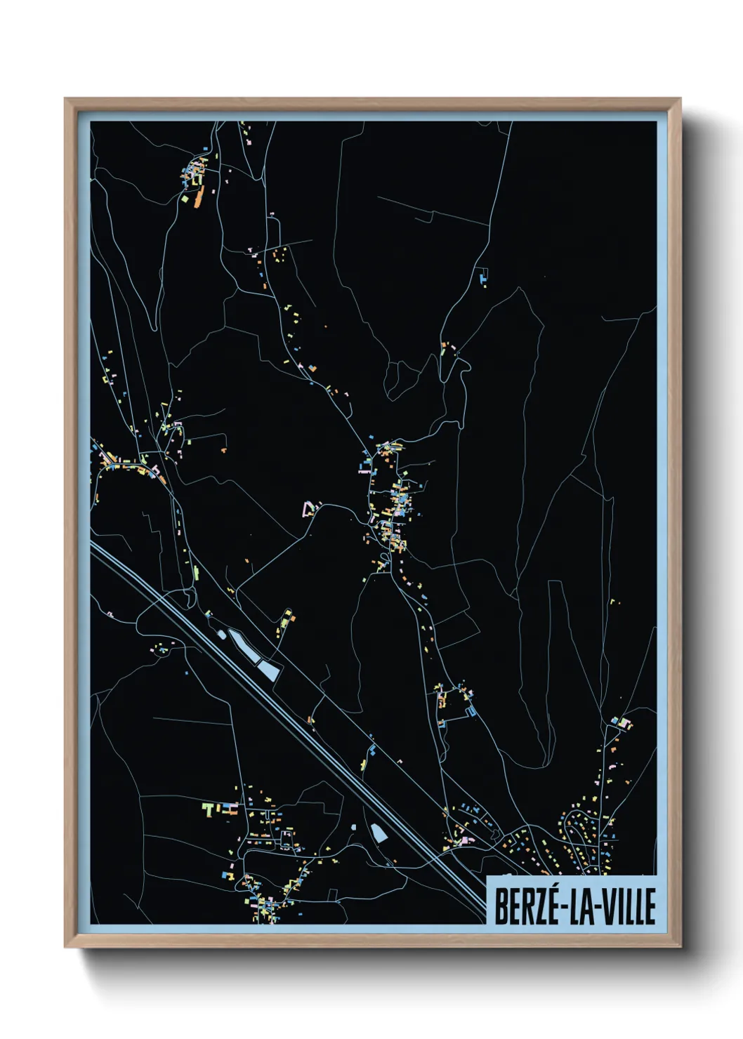 Une affiche de carte sur Berzé-la-Ville